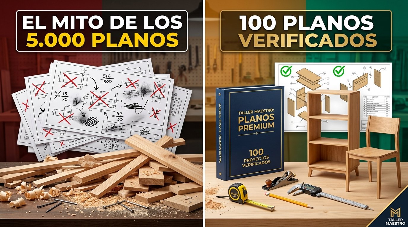 Comparativa: El Mito de los 5.000 planos vs 100 Planos Verificados de Carpintería