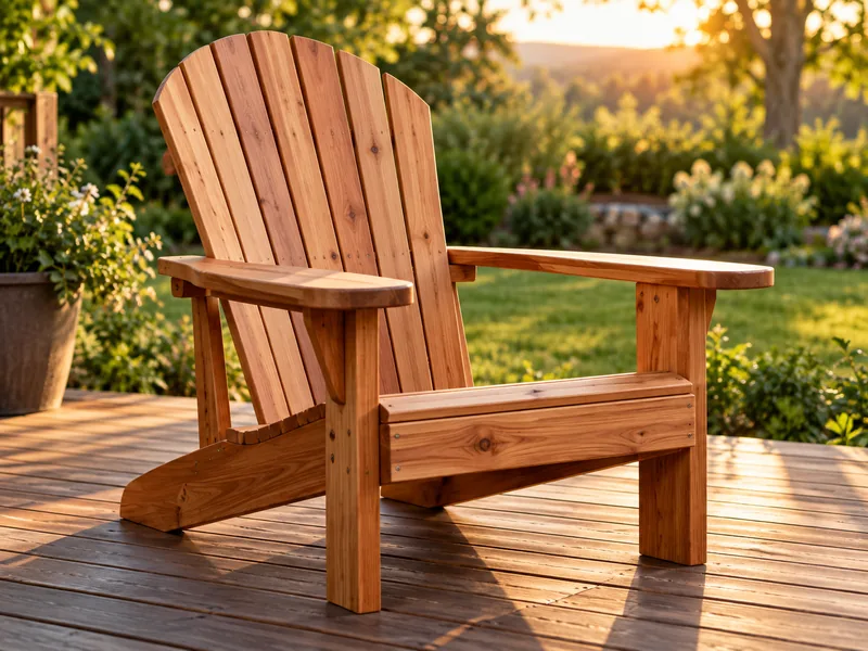 Silla Adirondack de madera con respaldo en abanico