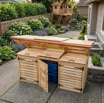 Caseta de madera con tapas abatibles construida con los planos